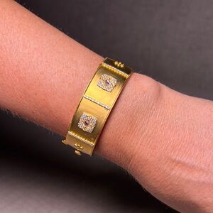 Luxurious Gold Plated 925 Sterling Silver Freida Rothman Bangle Bracelet